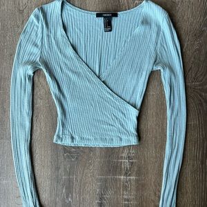 Forever 21 Crisscross Long Sleeve Crop Top